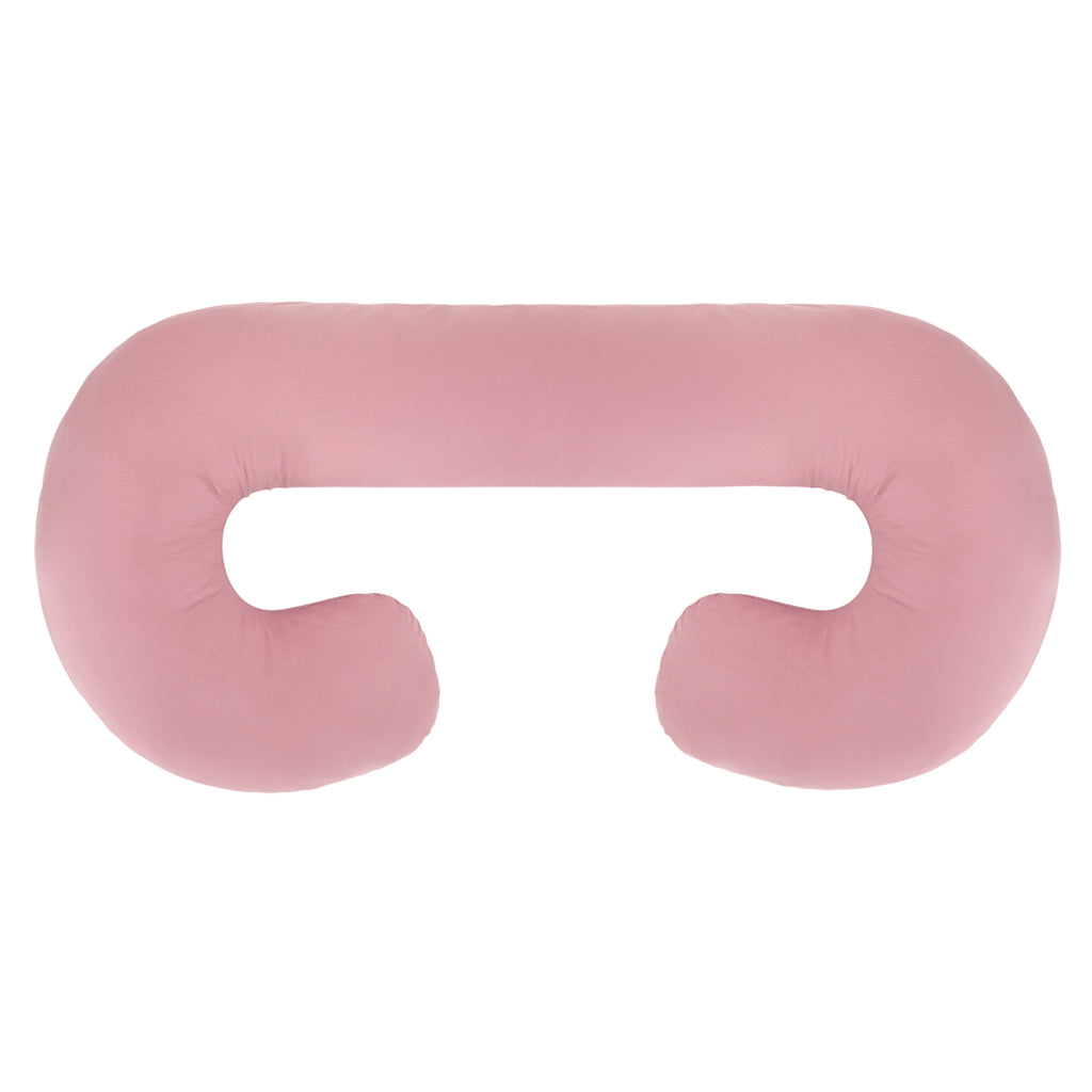 Coussin de grossesse en C – coton bio rose