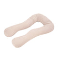 Coussin de grossesse et d’allaitement en U – coton bio beige foncé