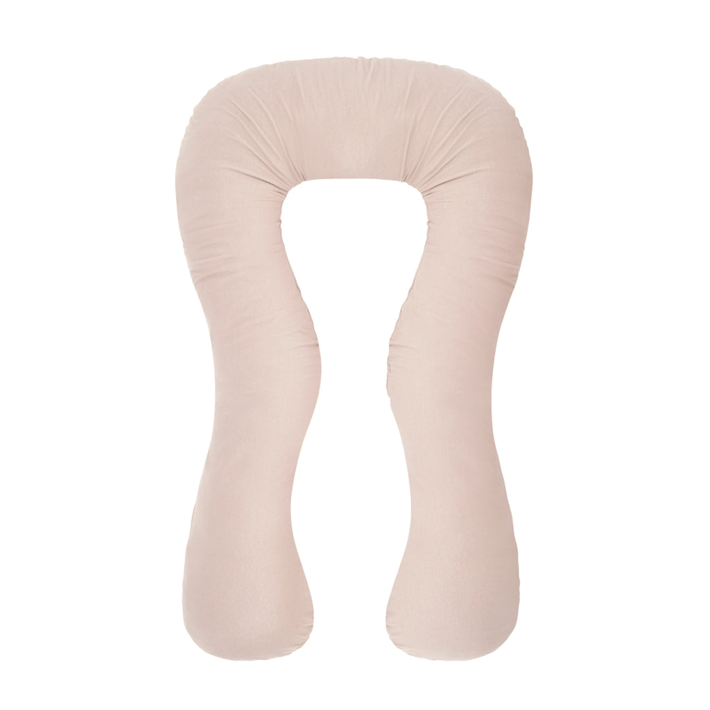 Coussin de grossesse et d’allaitement en U – coton bio beige foncé