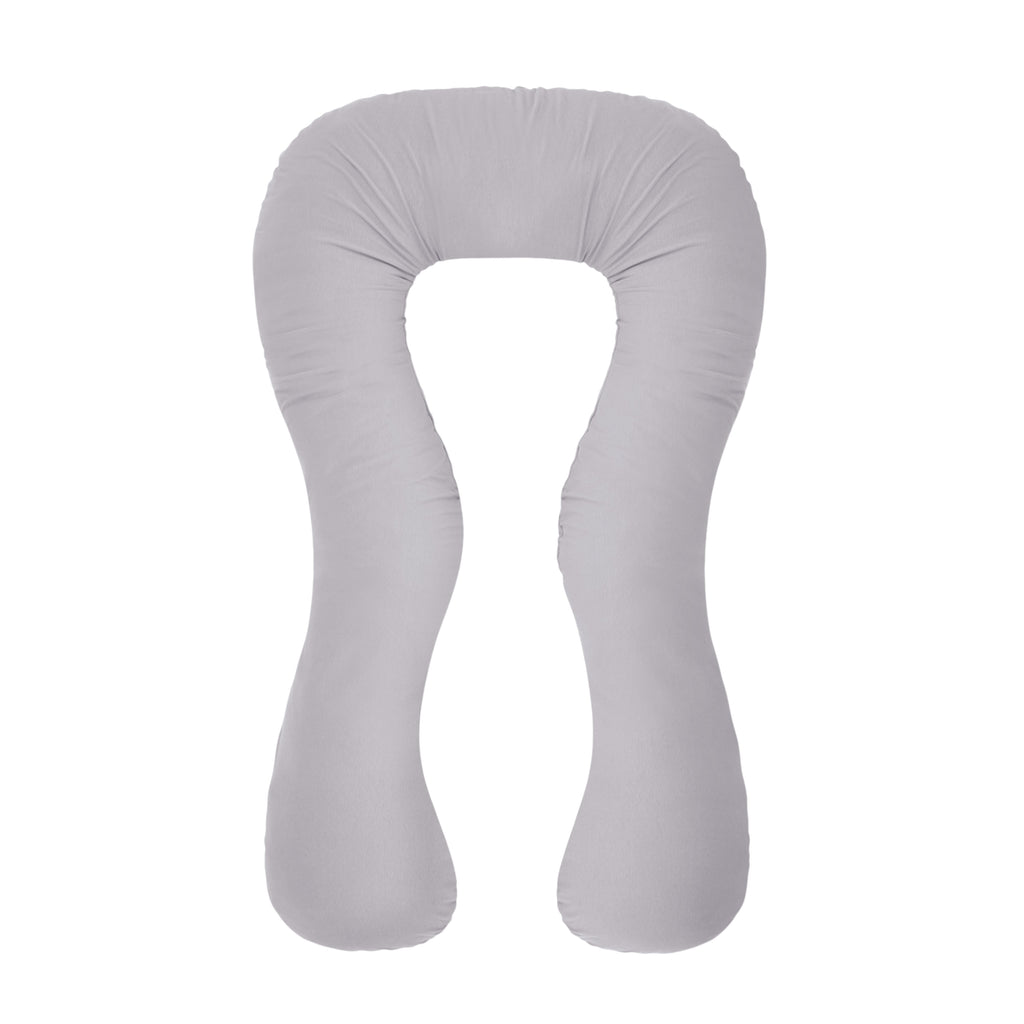 Coussin de grossesse et d’allaitement en U – coton bio gris