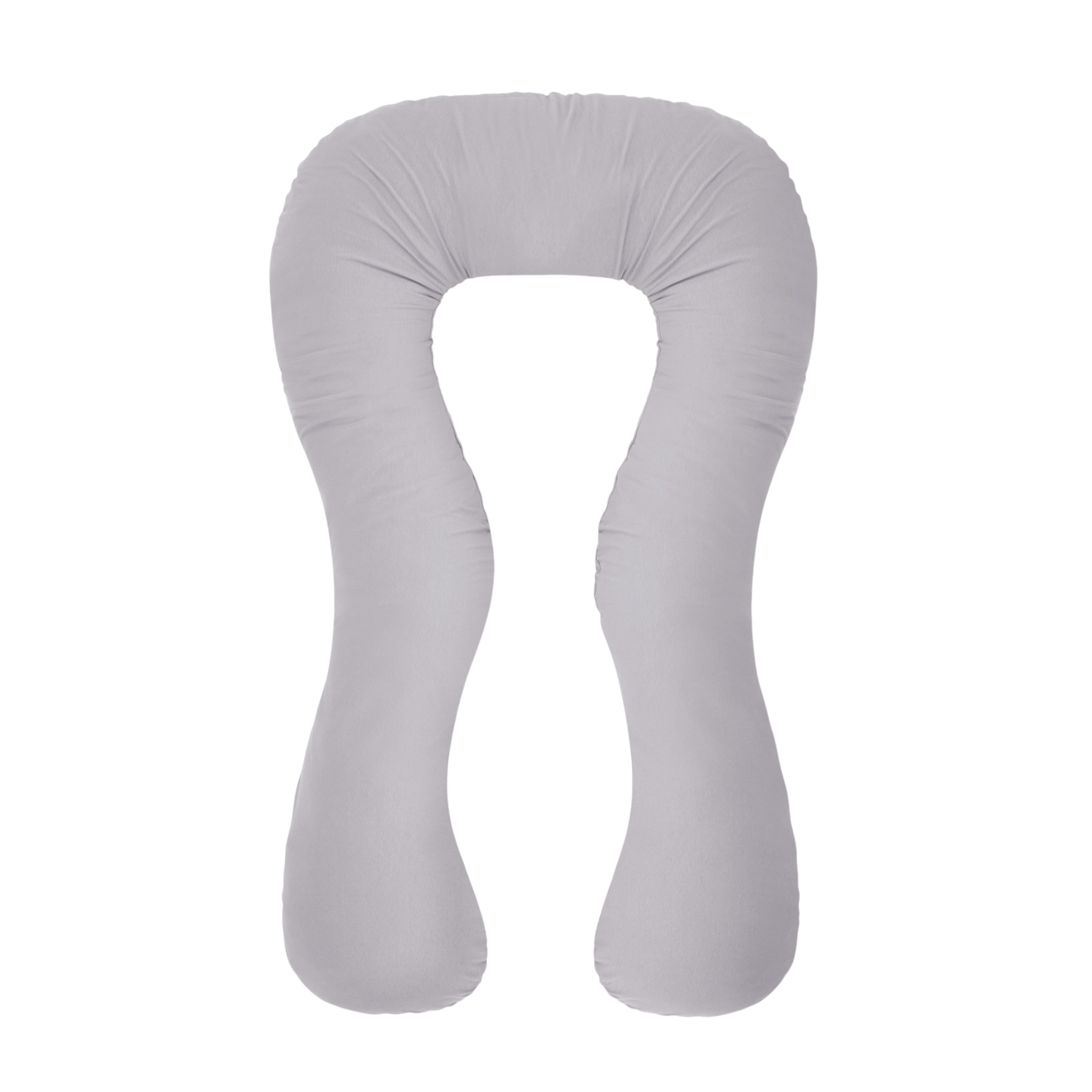 Coussin de grossesse et d’allaitement en U – coton bio gris