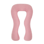 Coussin de grossesse et d’allaitement en U – coton bio rose