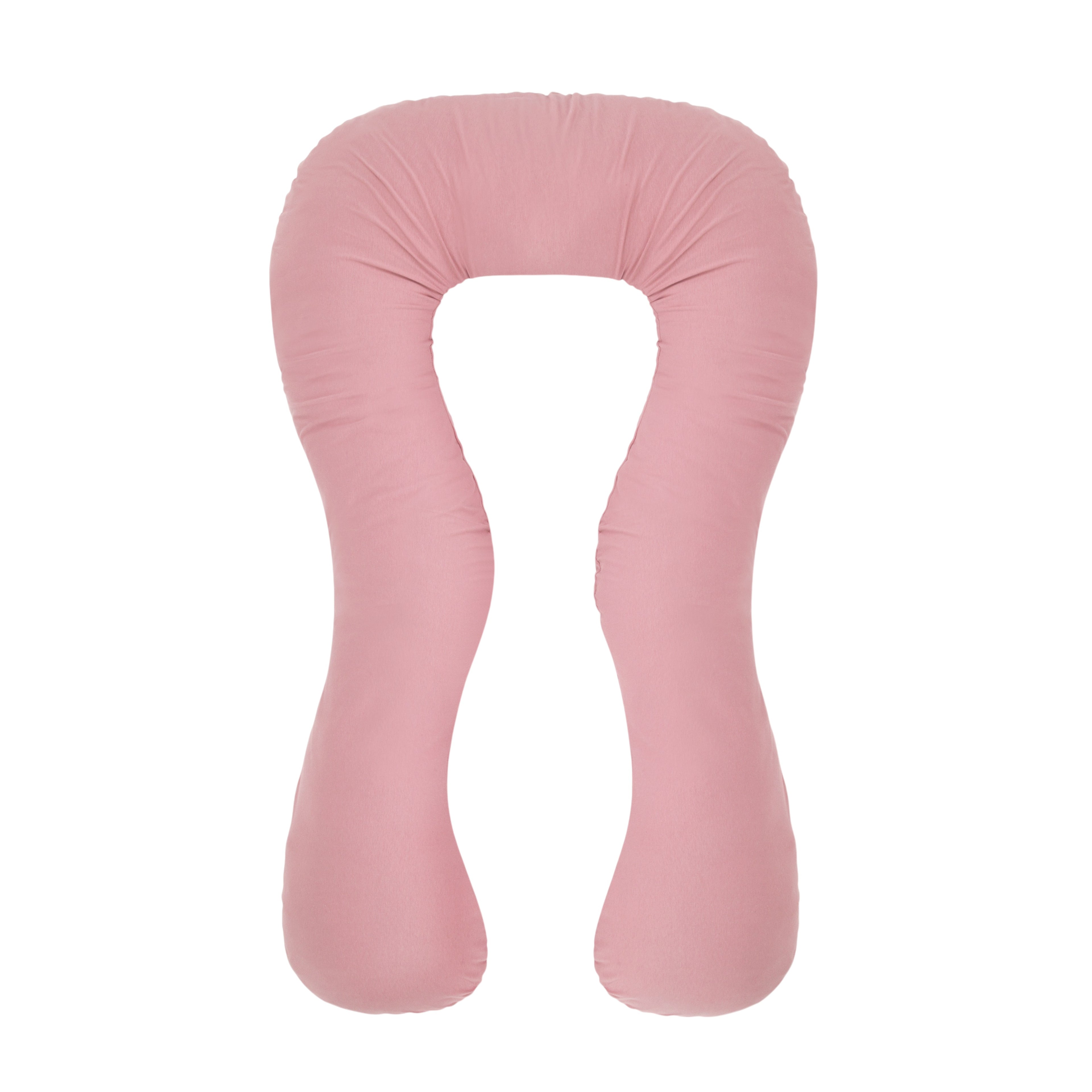 Coussin de grossesse et d’allaitement en U – coton bio rose
